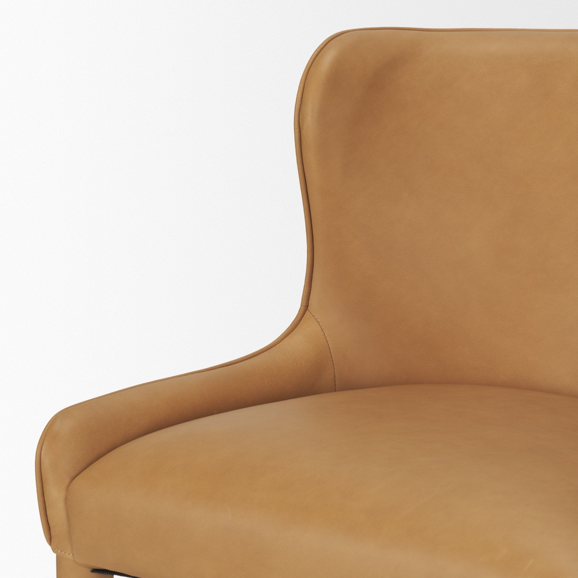 Nolan Slope Tan Leather Dining Side Chair - Dekor Butik