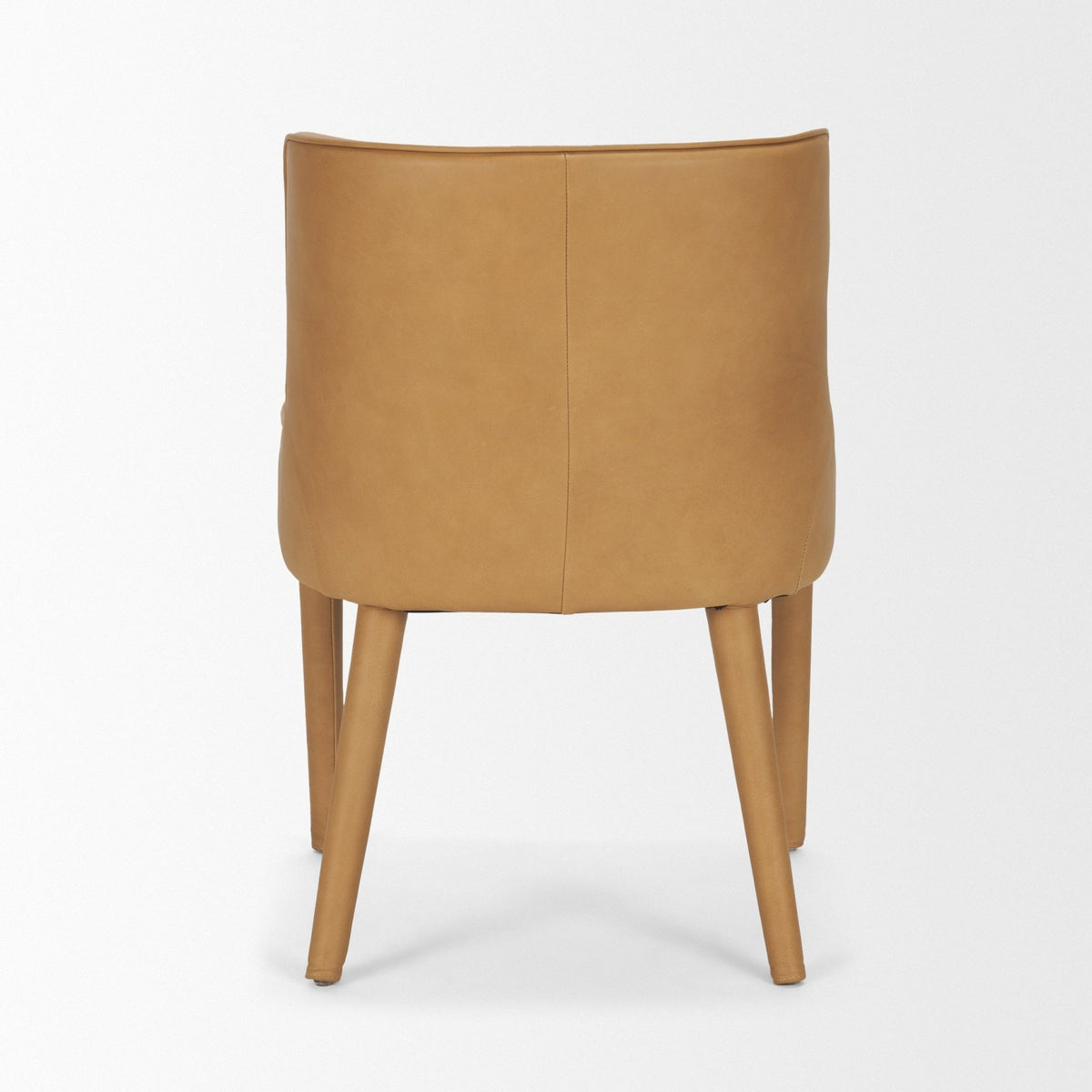 Nolan Slope Tan Leather Dining Side Chair - Dekor Butik