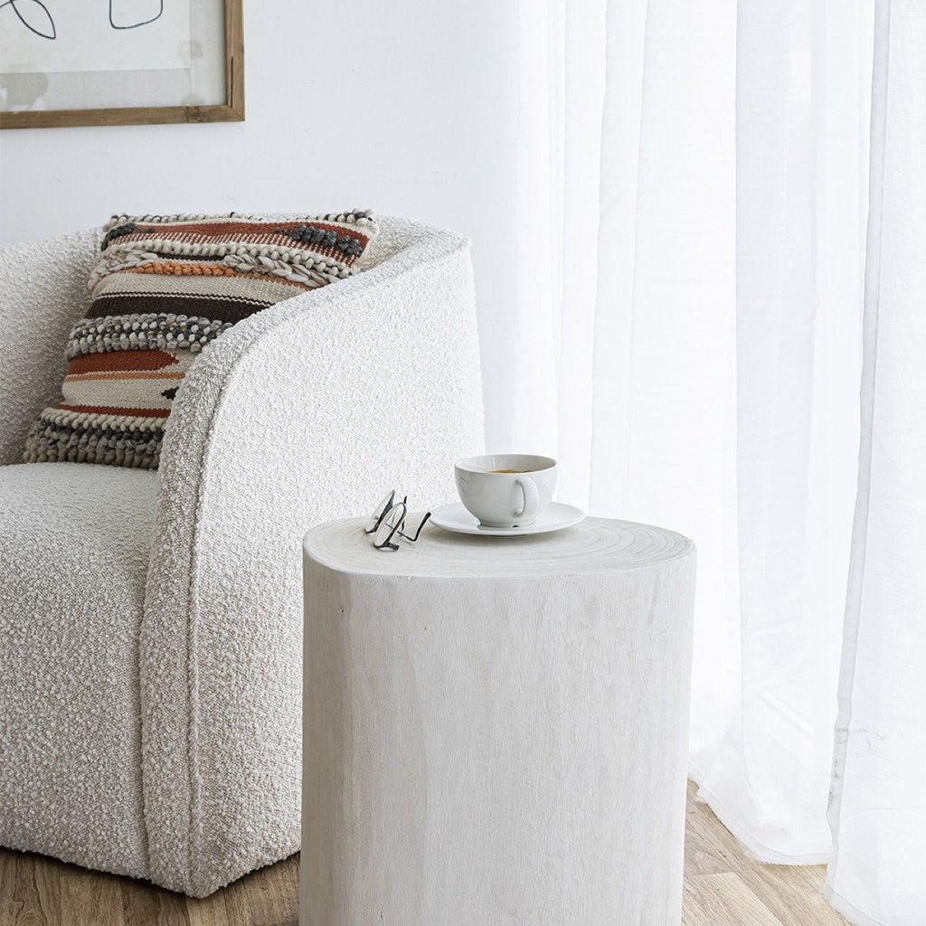 baseNova Wide 16" Stump - Round - White - Dekor Butik
