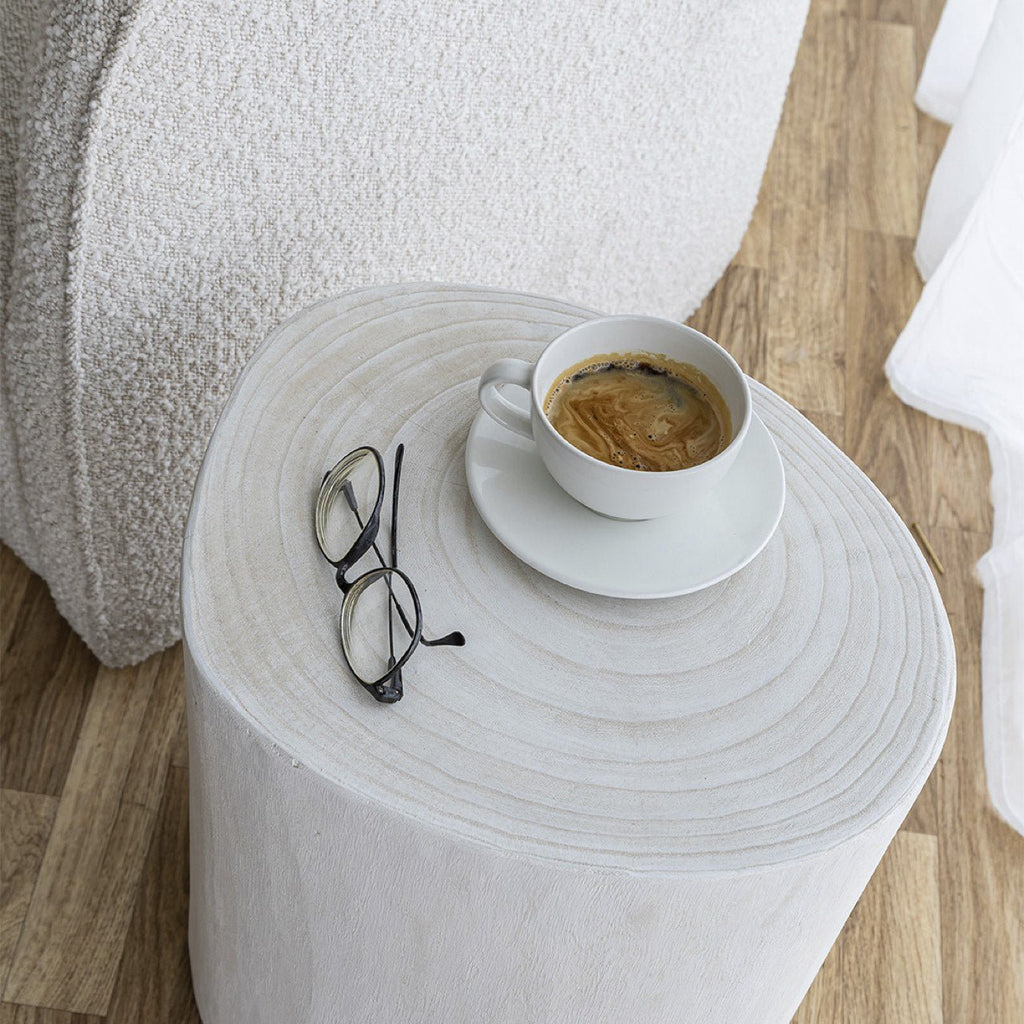 baseNova Wide 16" Stump - Round - White - Dekor Butik