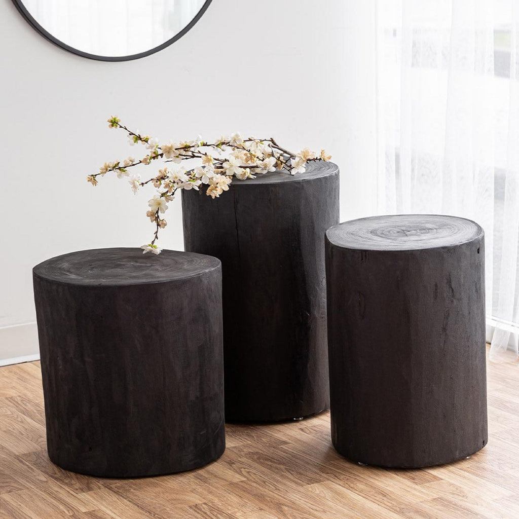 baseNova Wide 18" Stump - Round - Black - Dekor Butik