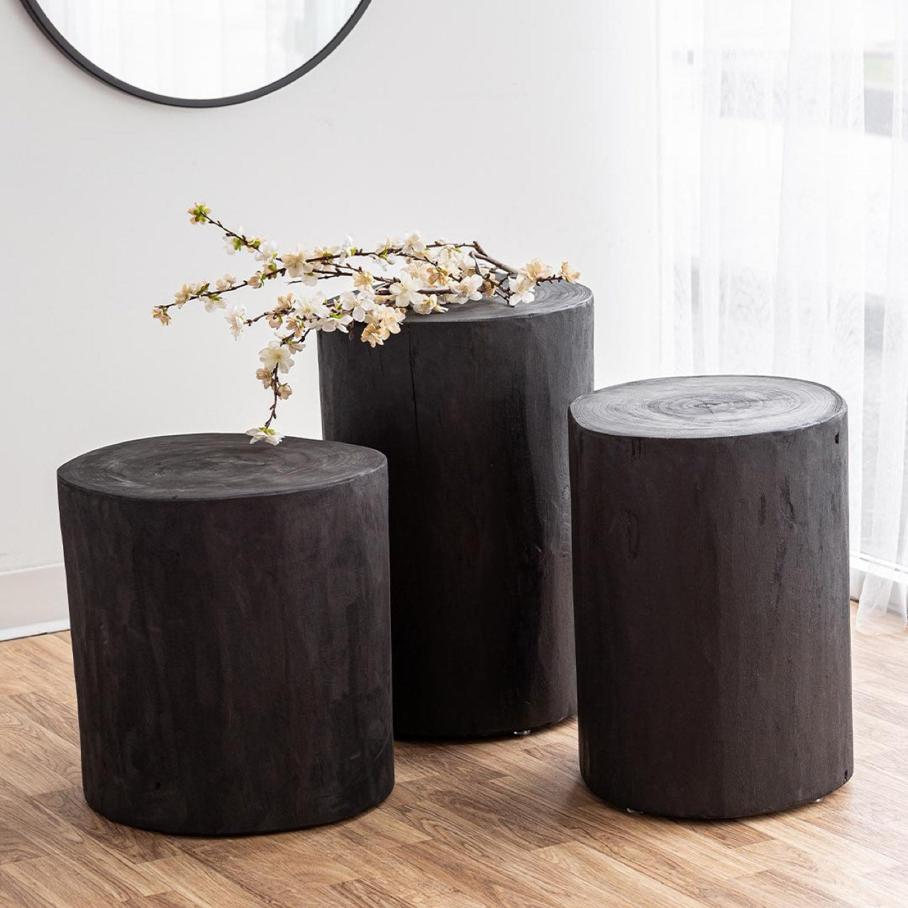baseNova Wide 18" Stump - Round - Black - Dekor Butik