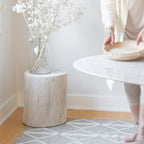 baseNova Wide 18" Stump - Round - White - Dekor Butik