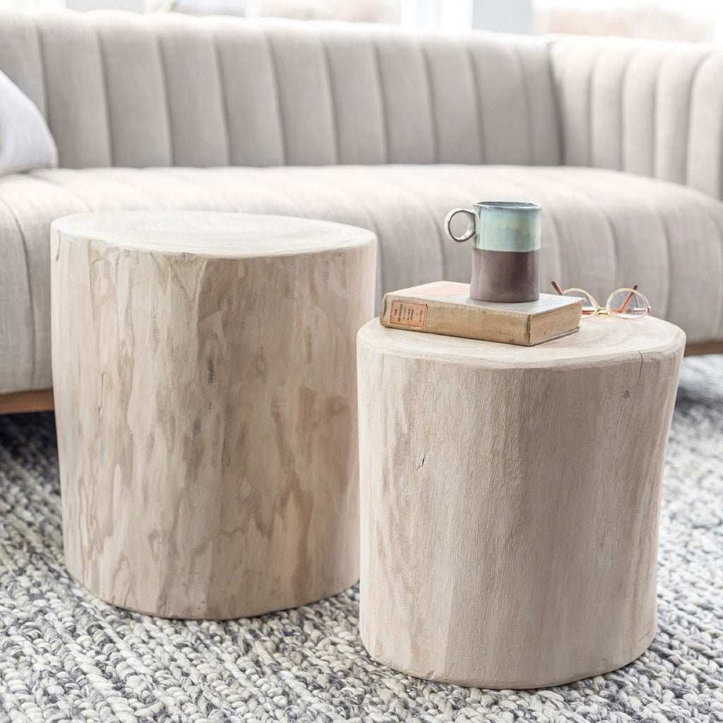 baseNova Wide 18" Stump - Round - White - Dekor Butik