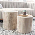 baseNova Wide 18" Stump - Round - White - Dekor Butik
