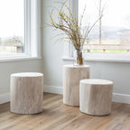 baseNova Wide 18" Stump - Round - White - Dekor Butik