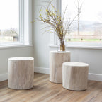 baseNova Wide 21" Stump - Round - White - Dekor Butik