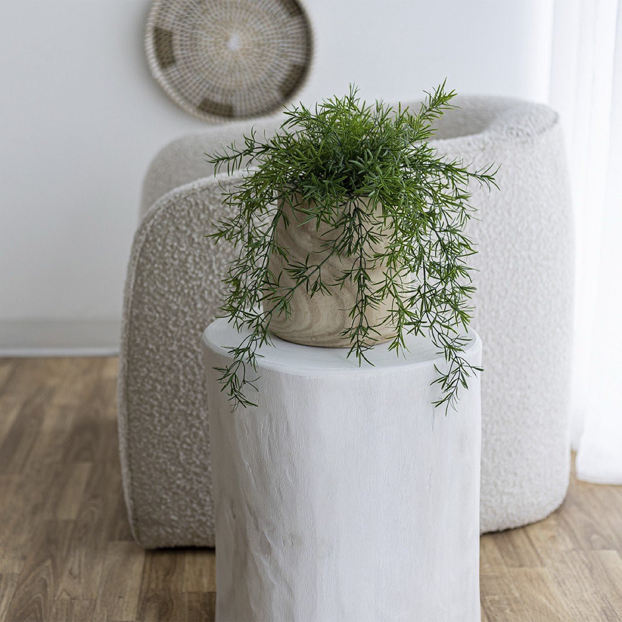 baseNova Wide 21" Stump - Round - White - Dekor Butik