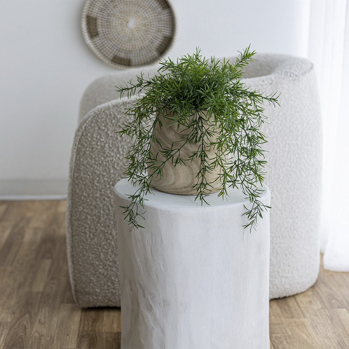 baseNova Wide 21" Stump - Round - White - Dekor Butik