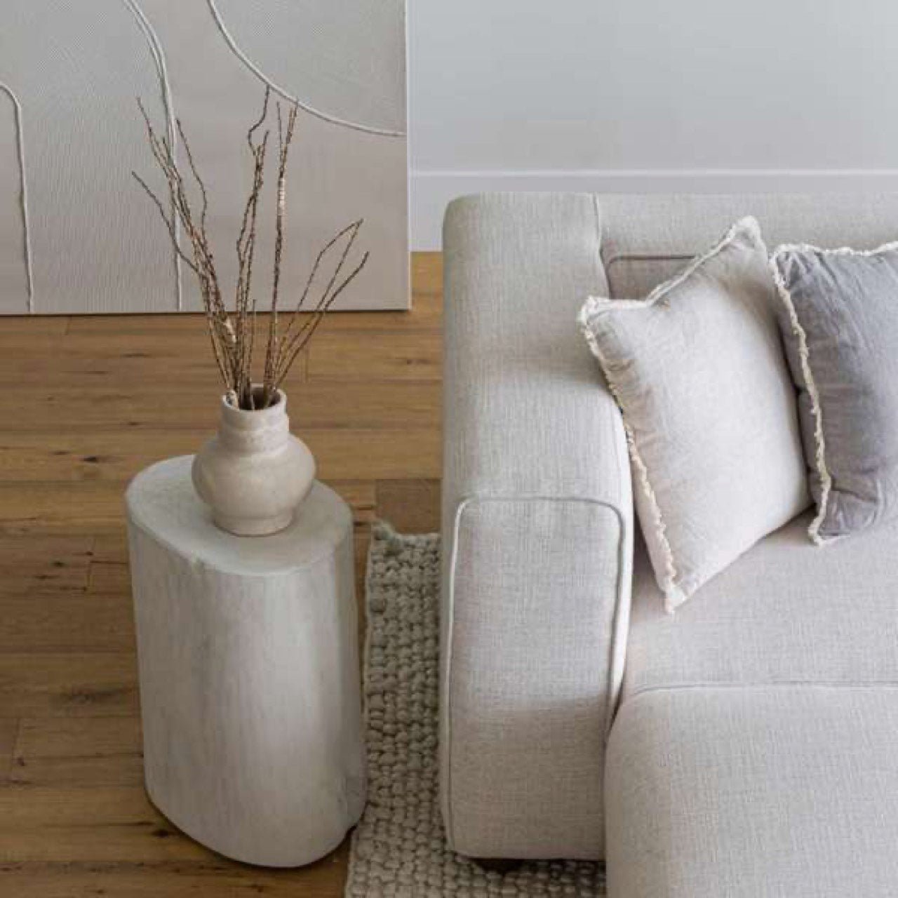 baseNova Wide 21" Stump - Round - White - Dekor Butik