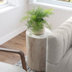 baseNova Wide 21" Stump - Round - White - Dekor Butik