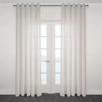 CurtainsNovara Textured Jacquard Overall Design Semi Sheer Grommet Curtain 80" x 95" - Dekor Butik