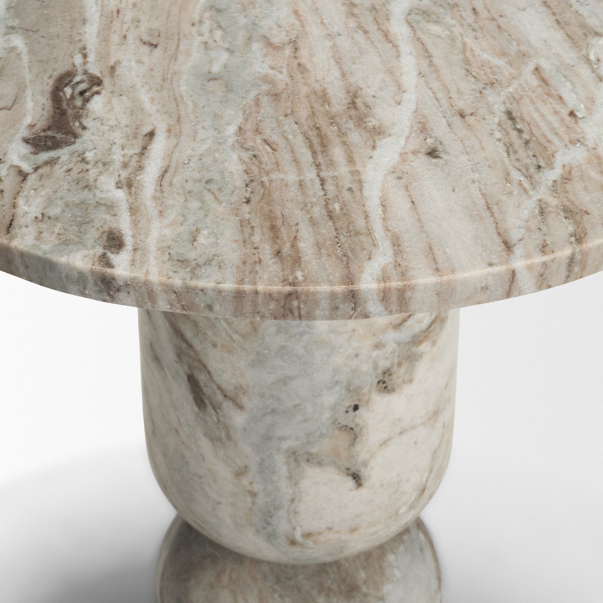 Nylah Solid Pink Marble Round Accent Table - Dekor Butik