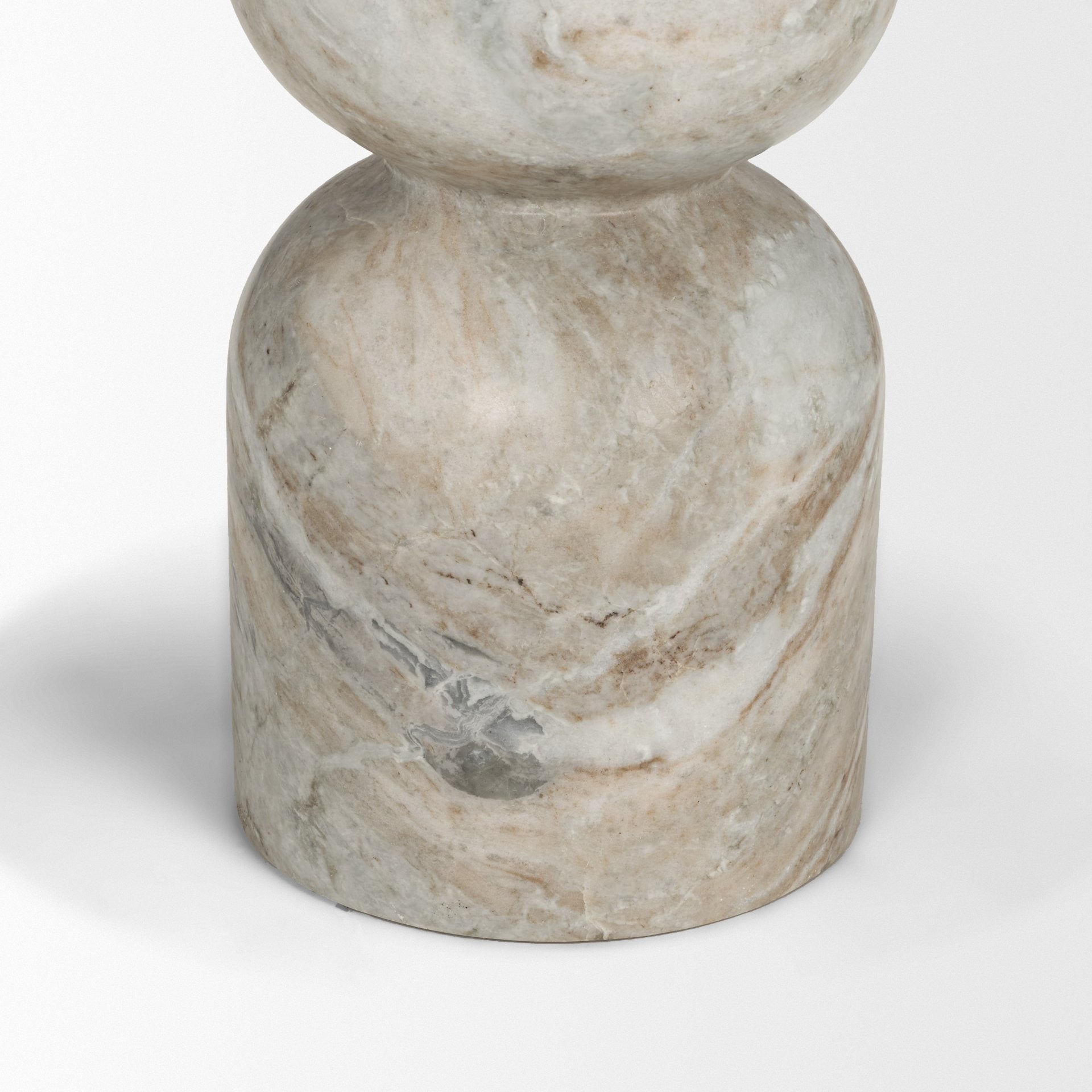 Nylah Solid Pink Marble Round Accent Table - Dekor Butik