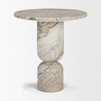 Nylah Solid Pink Marble Round Accent Table - Dekor Butik