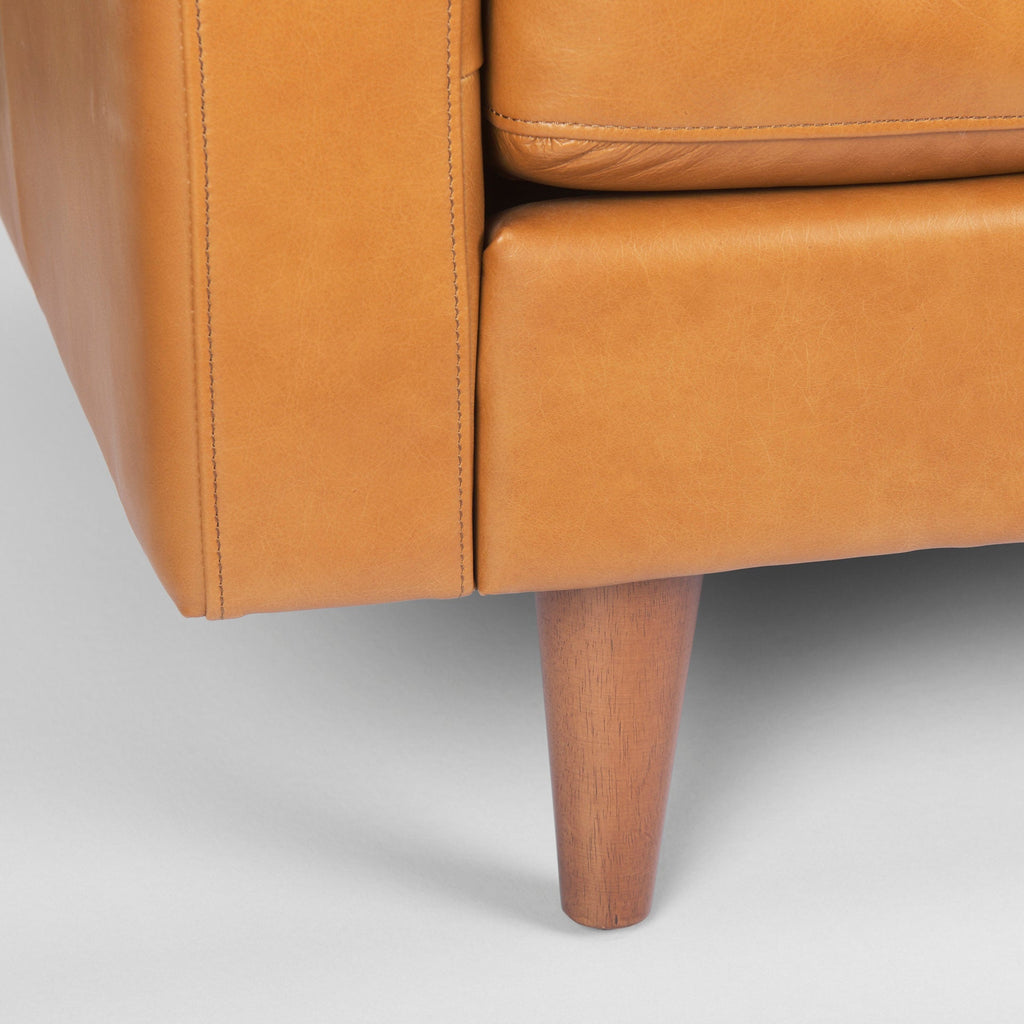 FurnitureOlaf Tan Leather Sofa - Dekor Butik