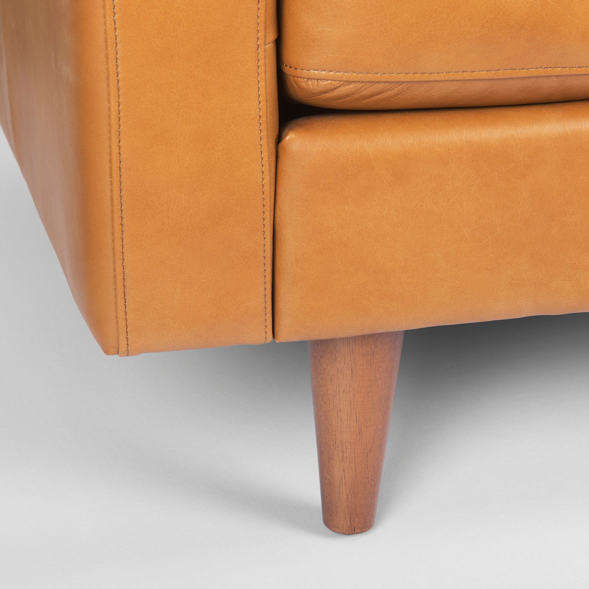 FurnitureOlaf Tan Leather Sofa - Dekor Butik