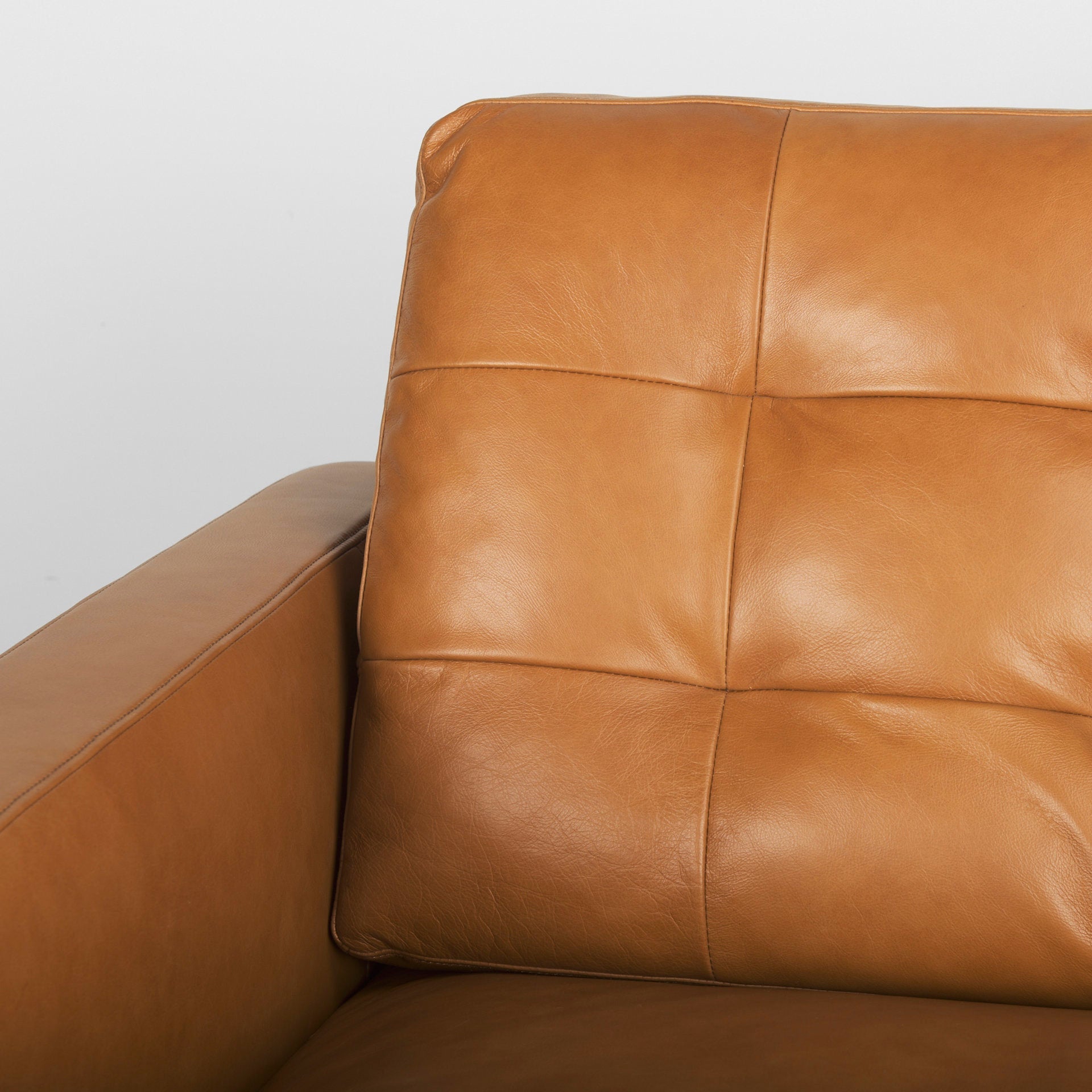 FurnitureOlaf Tan Leather Sofa - Dekor Butik