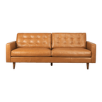 FurnitureOlaf Tan Leather Sofa - Dekor Butik
