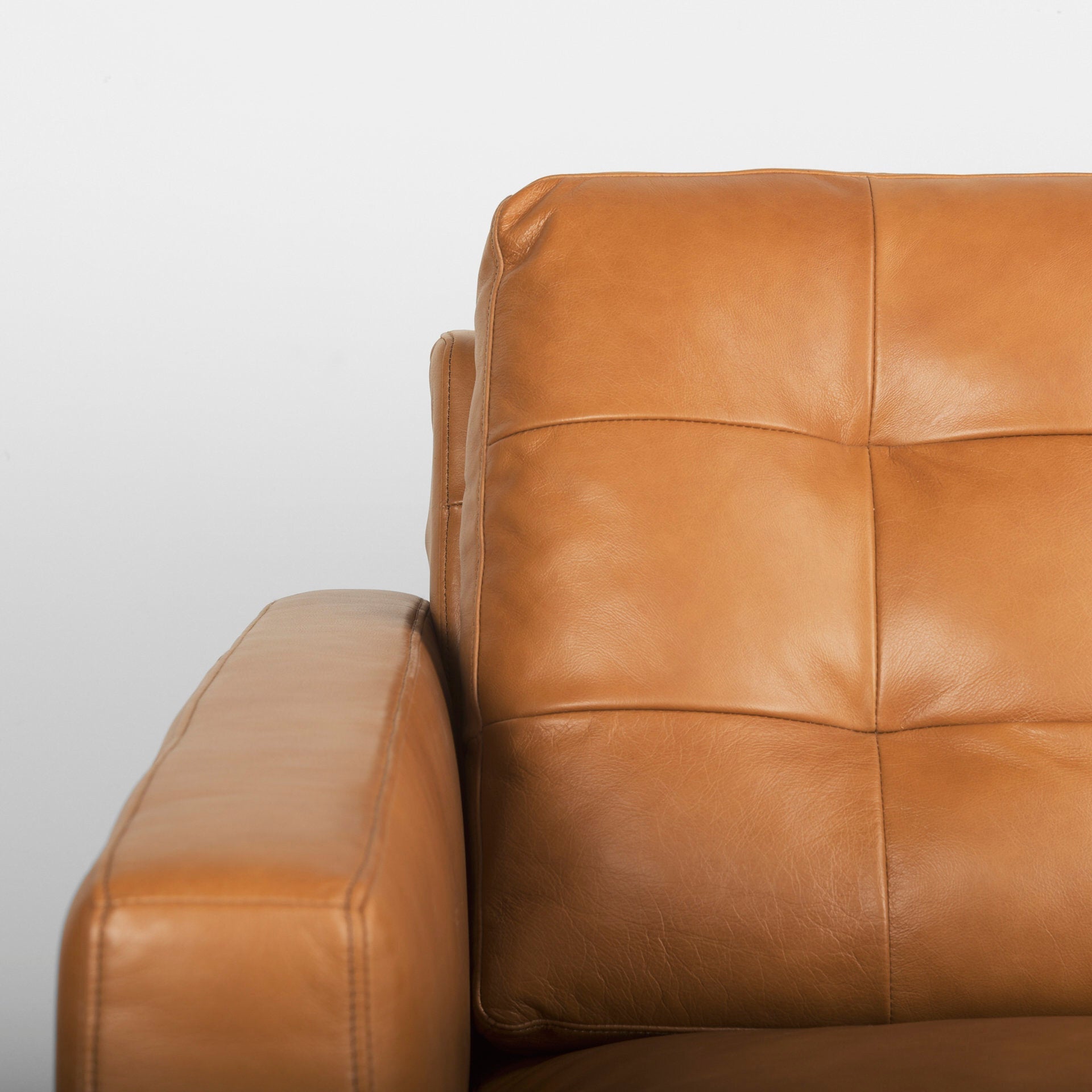 FurnitureOlaf Tan Leather Sofa - Dekor Butik