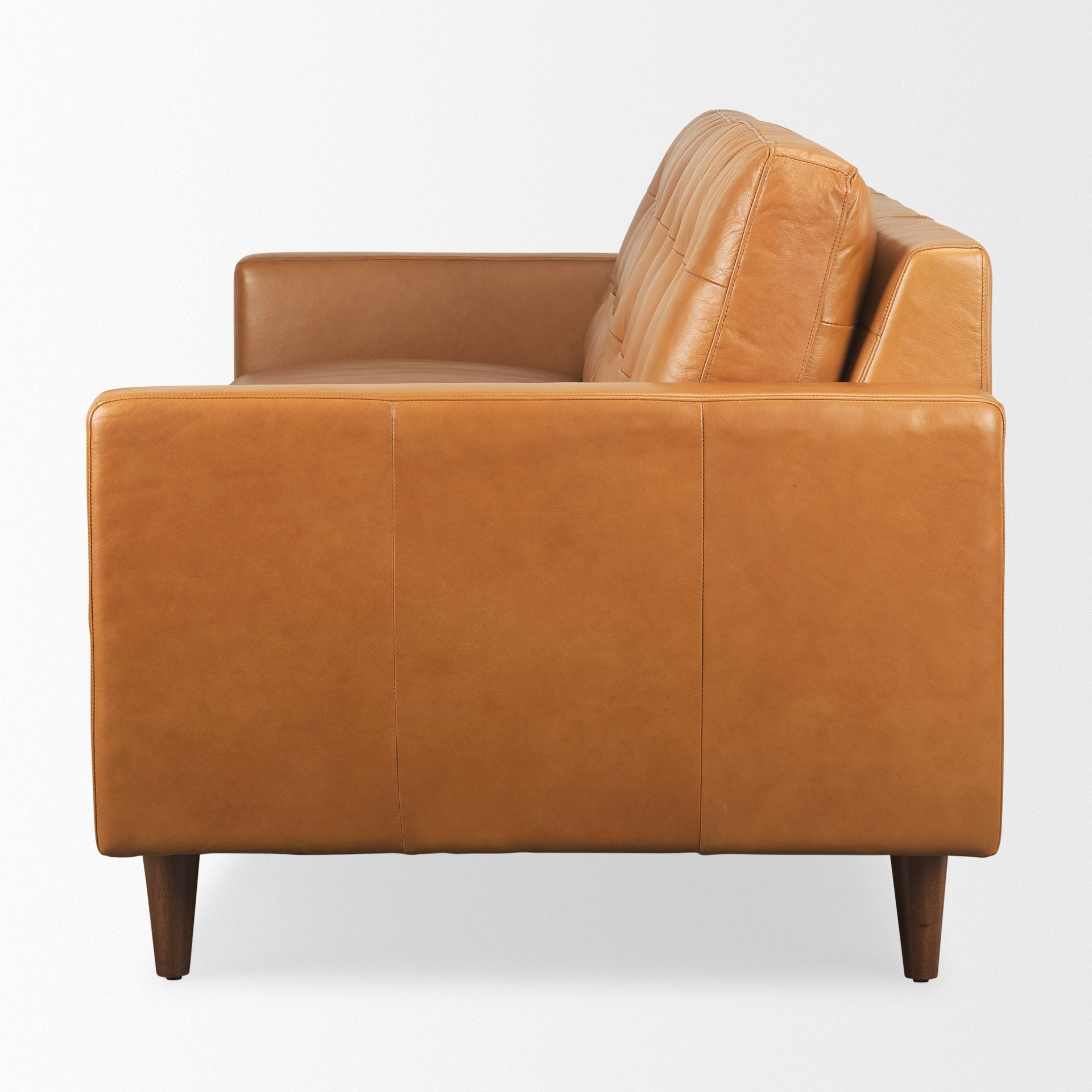 FurnitureOlaf Tan Leather Sofa - Dekor Butik