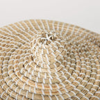 Olivia 15.7L x 15.7W x 17.3H Set of 3 Beige Seagrass Basket W/Lid and Handles - Dekor Butik
