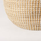 Olivia 15.7L x 15.7W x 17.3H Set of 3 Beige Seagrass Basket W/Lid and Handles - Dekor Butik
