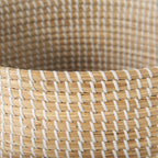 Olivia 15.7L x 15.7W x 17.3H Set of 3 Beige Seagrass Basket W/Lid and Handles - Dekor Butik