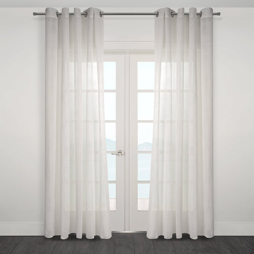 CurtainsOlympia Semi Sheer Diamond Pattern Grommet Curtain 80"x 95" - Dekor Butik