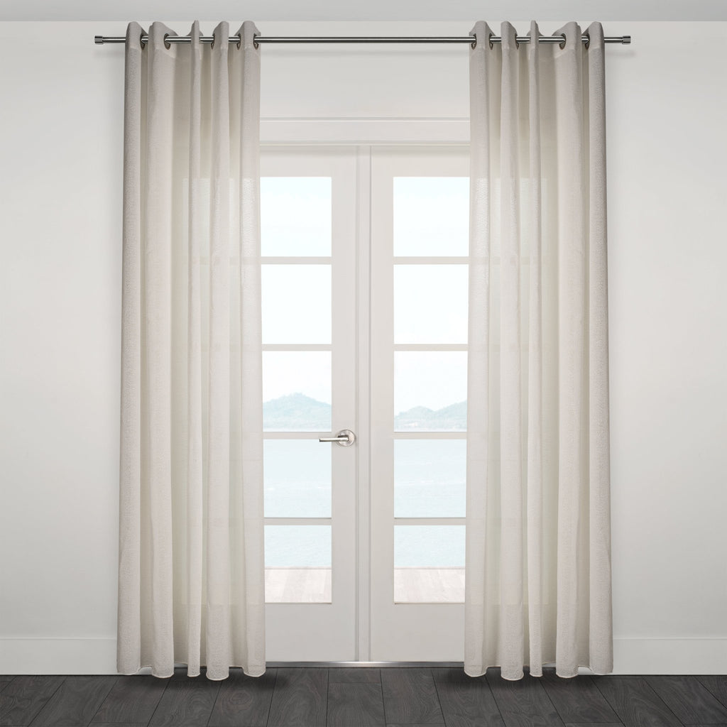 CurtainsOrtona Boucle Sytle Heavy Semi Sheer Grommet Curtain 80" x95" - Dekor Butik