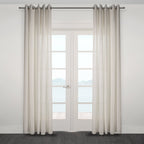 CurtainsOrtona Boucle Sytle Heavy Semi Sheer Grommet Curtain 80" x95" - Dekor Butik