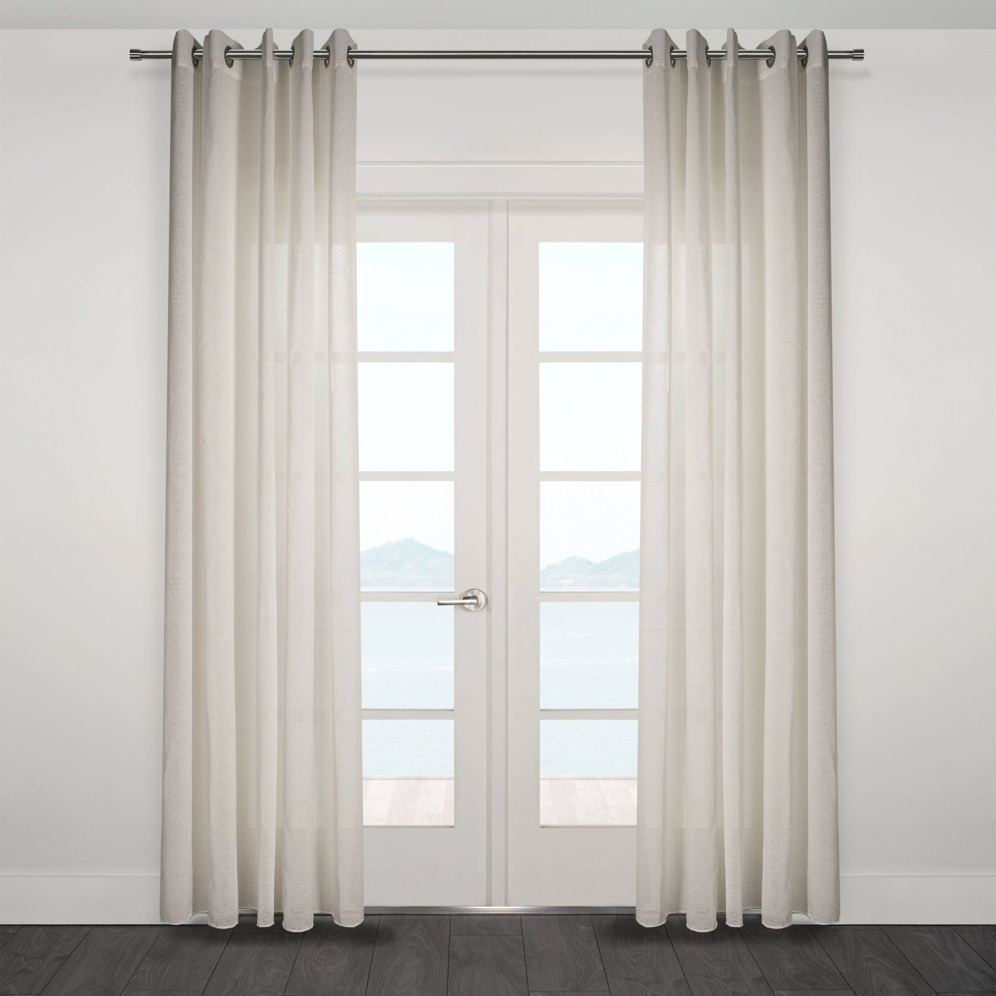 CurtainsOrtona Boucle Sytle Heavy Semi Sheer Grommet Curtain 80" x95" - Dekor Butik