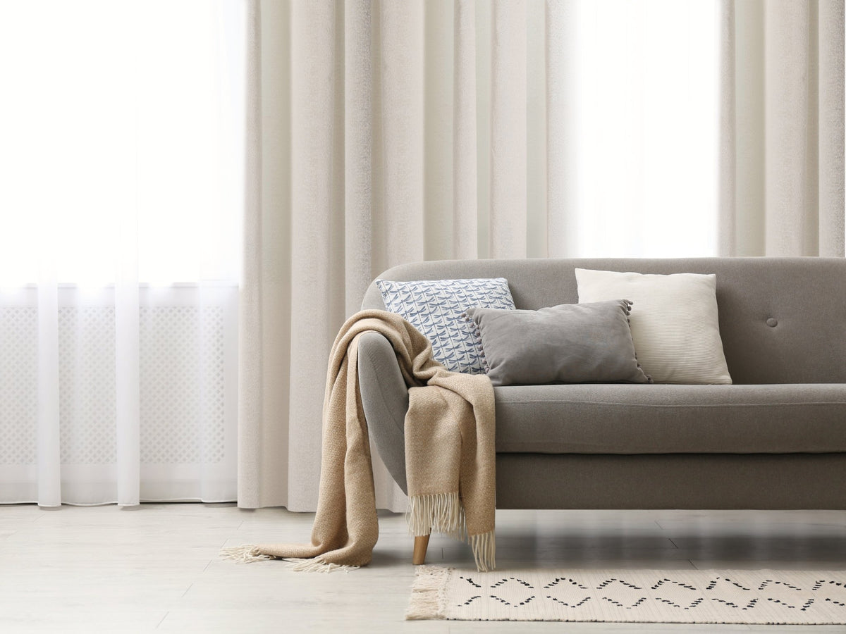 CurtainsOrtona Boucle Sytle Heavy Semi Sheer Grommet Curtain 80" x95" - Dekor Butik
