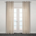 CurtainsOrtona Boucle Sytle Heavy Semi Sheer Grommet Curtain 80" x95" - Dekor Butik