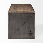 Orwell Brown Wood Top Metal Cladded Frame Office Desk - Dekor Butik