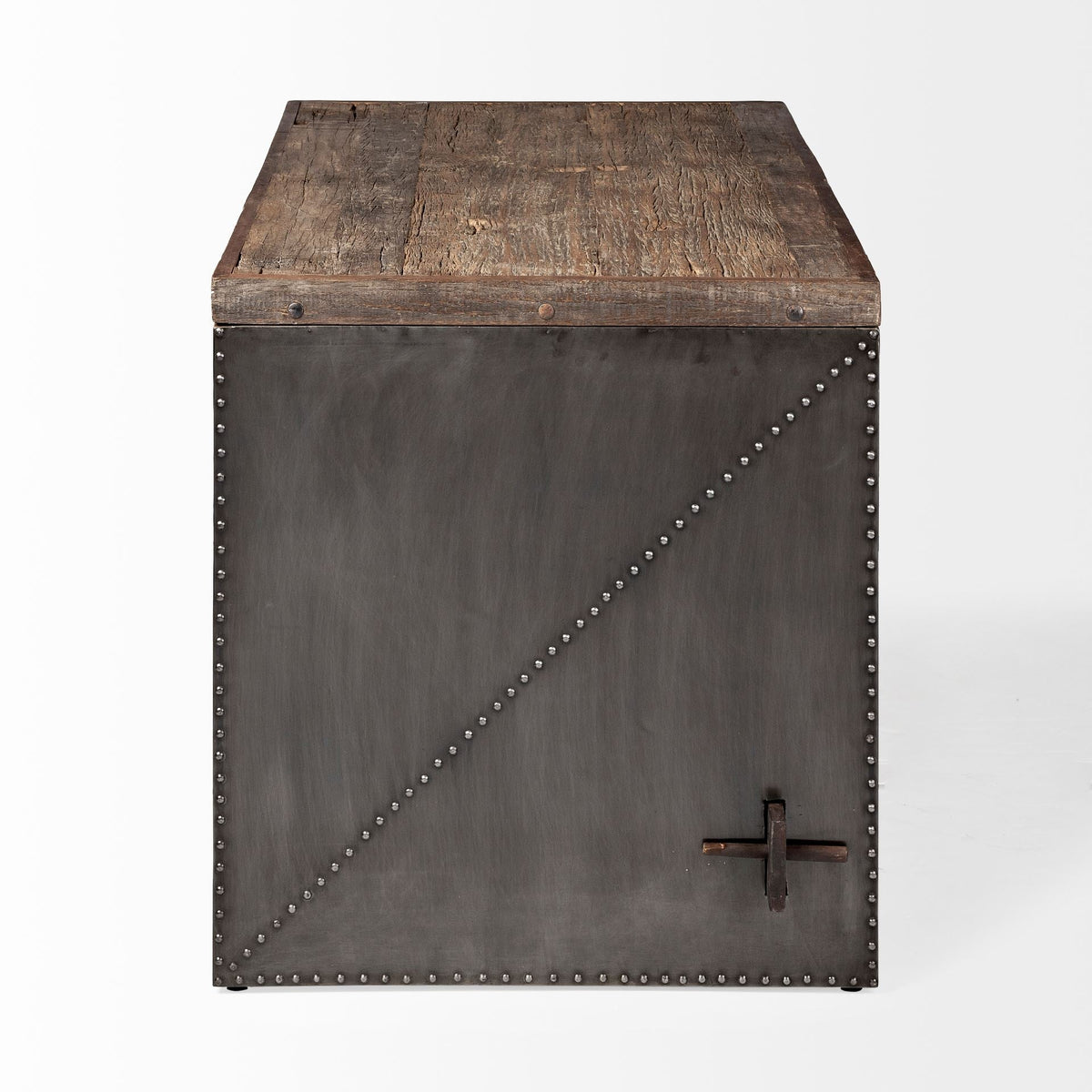 Orwell Brown Wood Top Metal Cladded Frame Office Desk - Dekor Butik