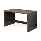 Orwell Brown Wood Top Metal Cladded Frame Office Desk - Dekor Butik