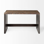 Orwell Brown Wood Top Metal Cladded Frame Office Desk - Dekor Butik
