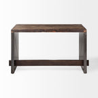Orwell Brown Wood Top Metal Cladded Frame Office Desk - Dekor Butik