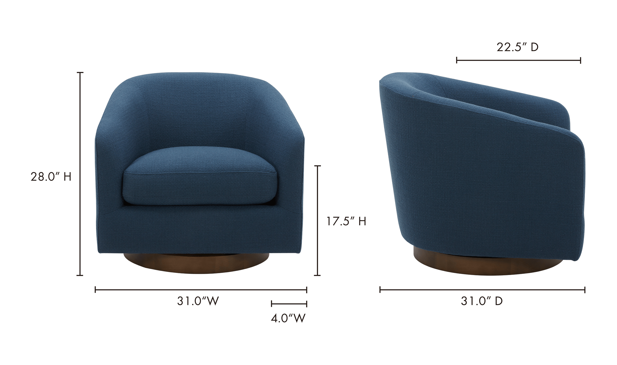 Oscy Swivel Chair - 4 Colors - Dekor Butik