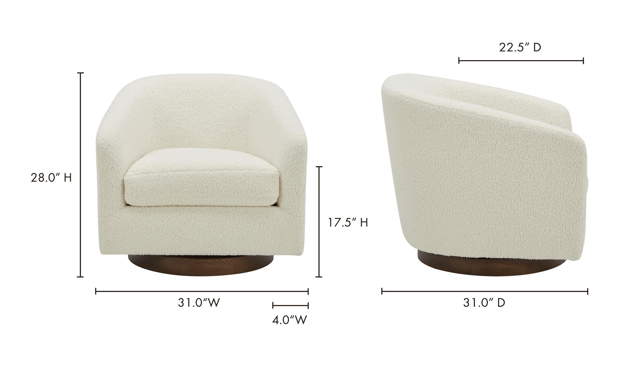Oscy Swivel Chair - 4 Colors - Dekor Butik