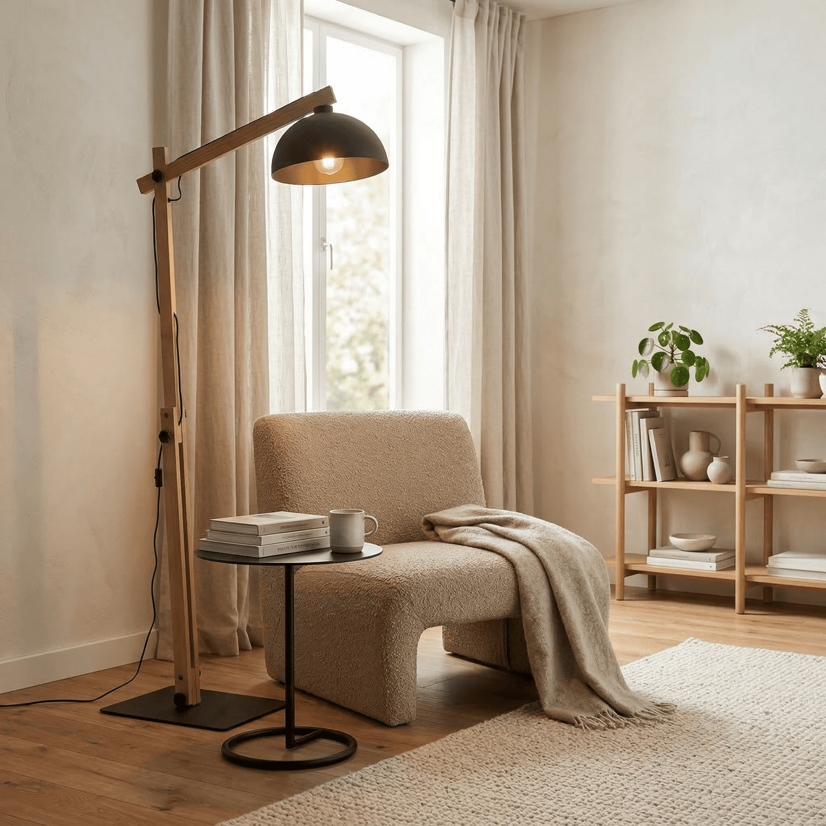 OSLO Black Scandinavian Floor Lamp for Living Room, Bedroom & Office – Modern Minimalist Lighting - Dekor Butik