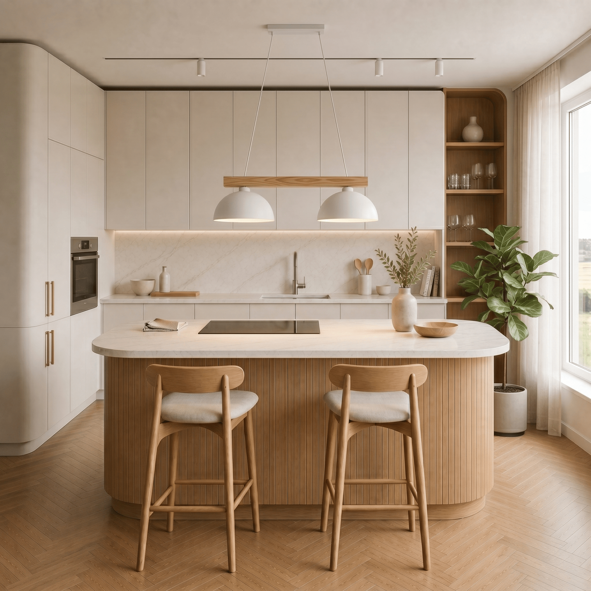 OSLO White Scandinavian Pendant Light for Kitchen Island & Dining - Dekor Butik