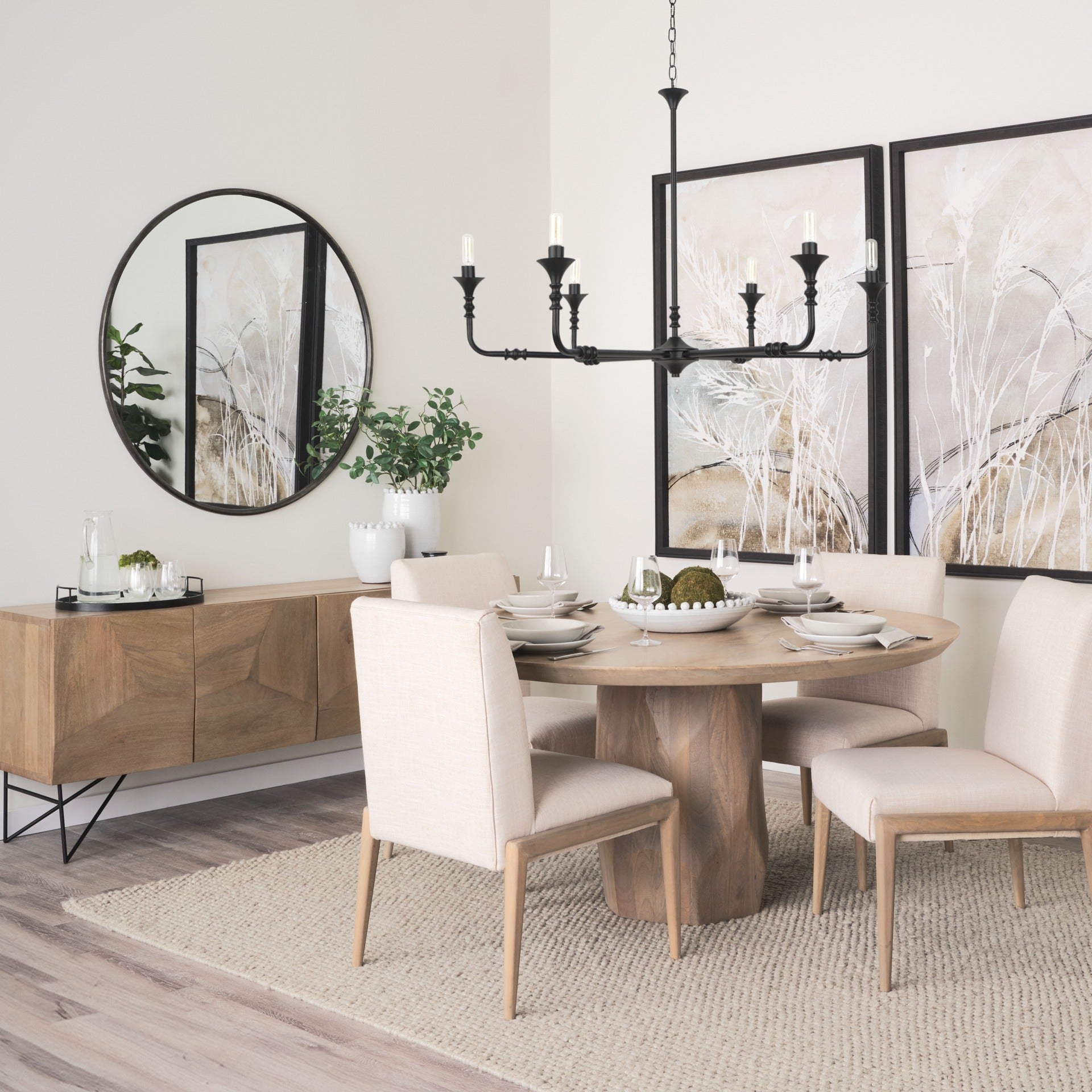 Palisades Upholstery w/ Solid Wood Armless Dining Chair - 2 Colors - Dekor Butik