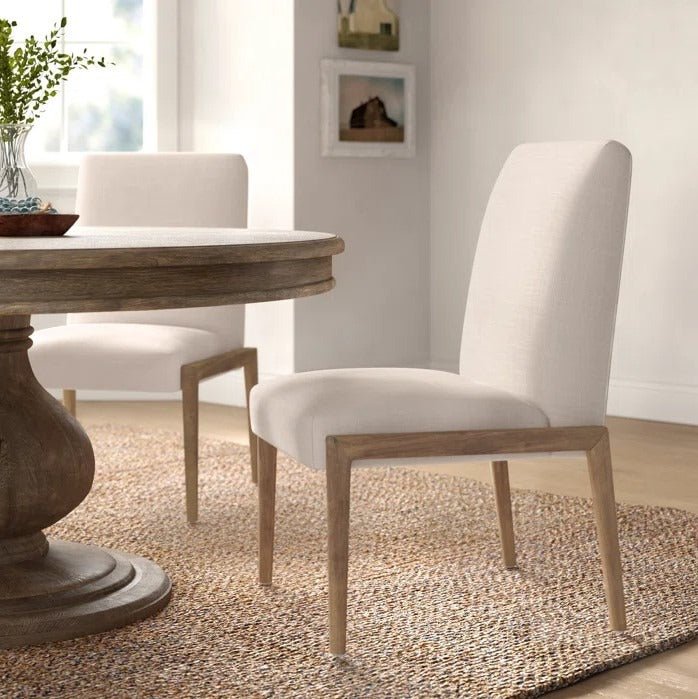 Palisades Upholstery w/ Solid Wood Armless Dining Chair - 2 Colors - Dekor Butik