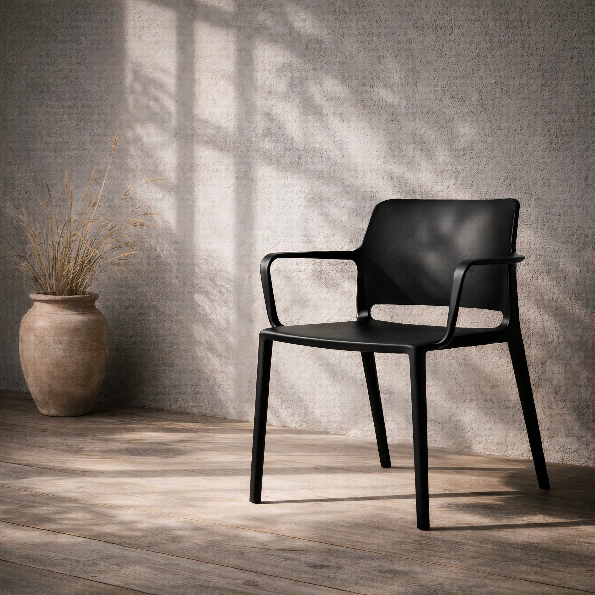 Pamela Stackable Dining Armchair, Black - Dekor Butik