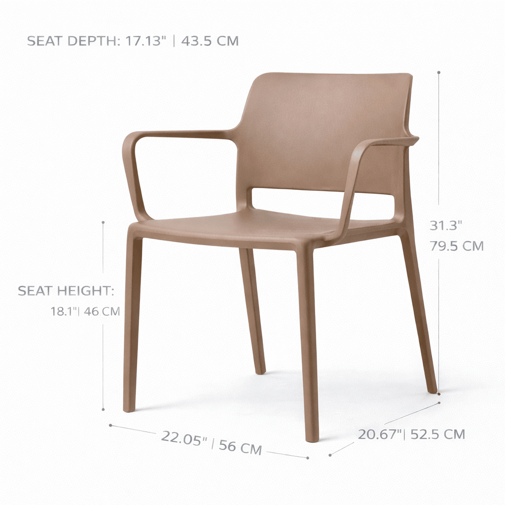 Pamela Stackable Dining Armchair, Brown - Dekor Butik