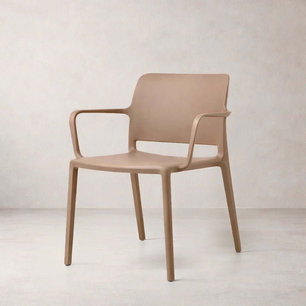 Pamela Stackable Dining Armchair, Brown - Dekor Butik