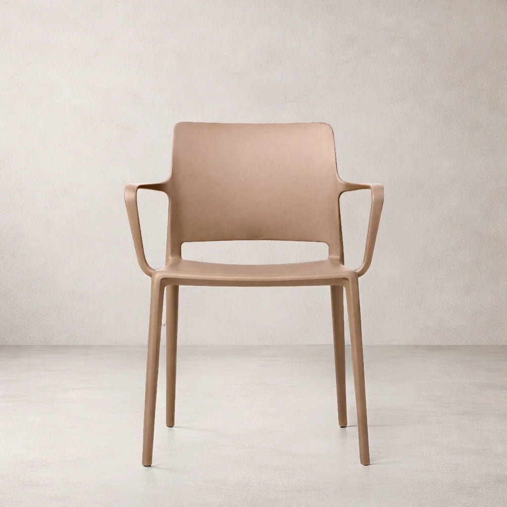 Pamela Stackable Dining Armchair, Brown - Dekor Butik