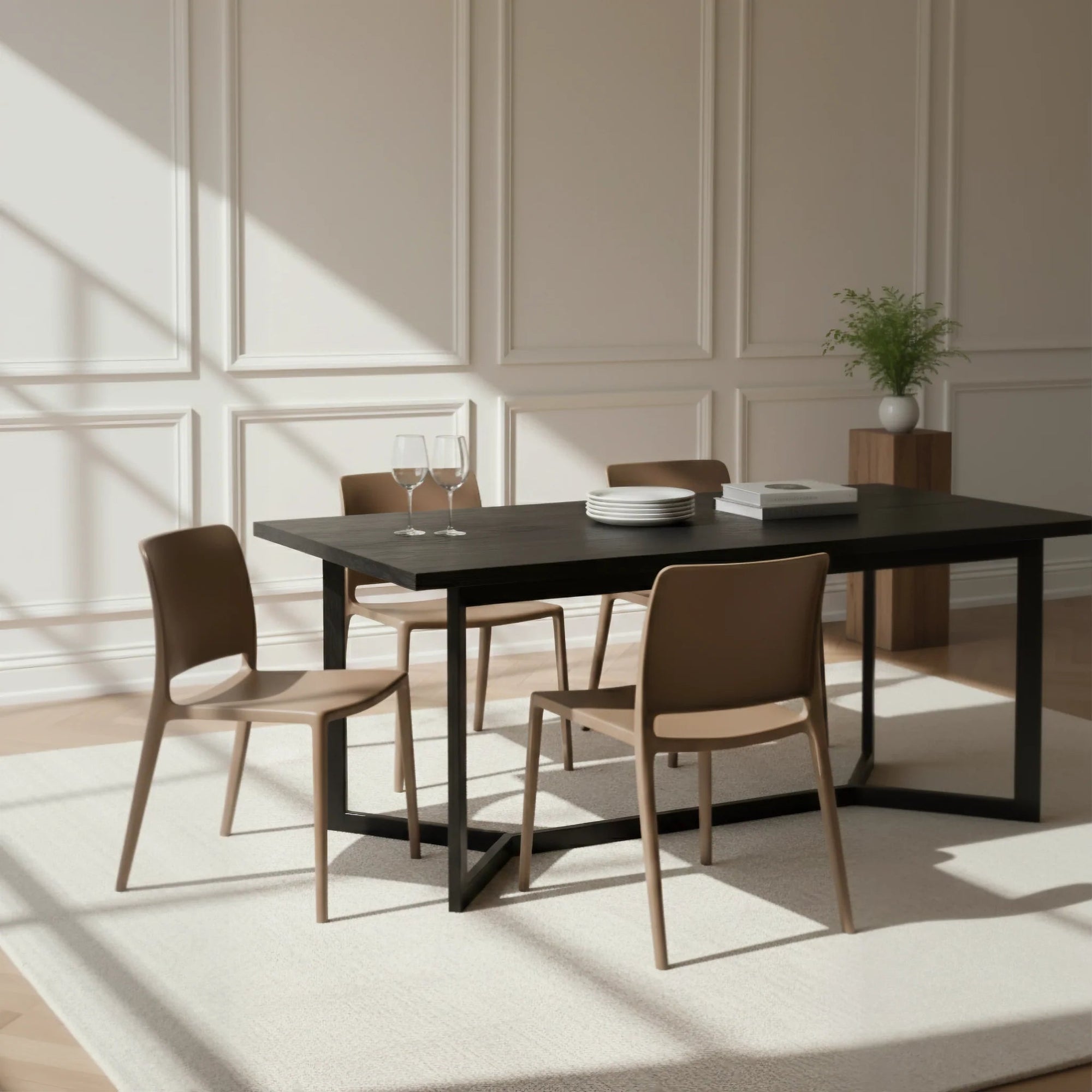 Pamela Stackable Dining Chair, Brown - Dekor Butik